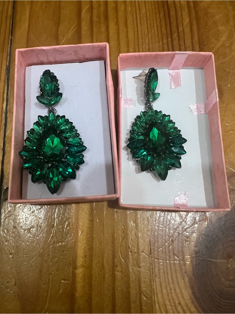 Emerald Green Crystal Drop Earrings - Women Jewelry